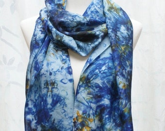 Hand Dyed Silk Scarf- Long