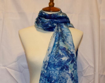 Hand Dyed Silk Scarf- Long