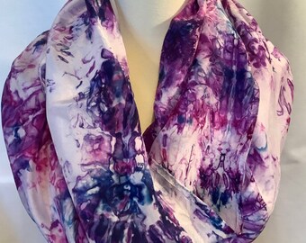 Hand Dyed Silk Infinity Scarf