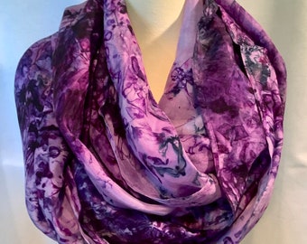 Hand Dyed Silk Infinity Scarf