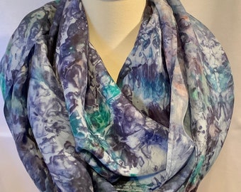 Hand Dyed Silk Infinity Scarf