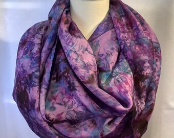 Hand Dyed Silk Infinity Scarf