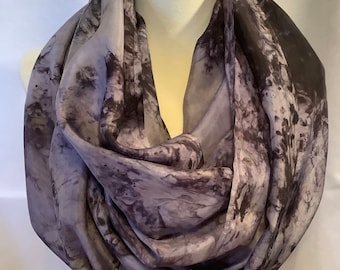 Hand Dyed Silk Infinity Scarf