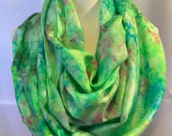 Hand Dyed Silk Infinity Scarf