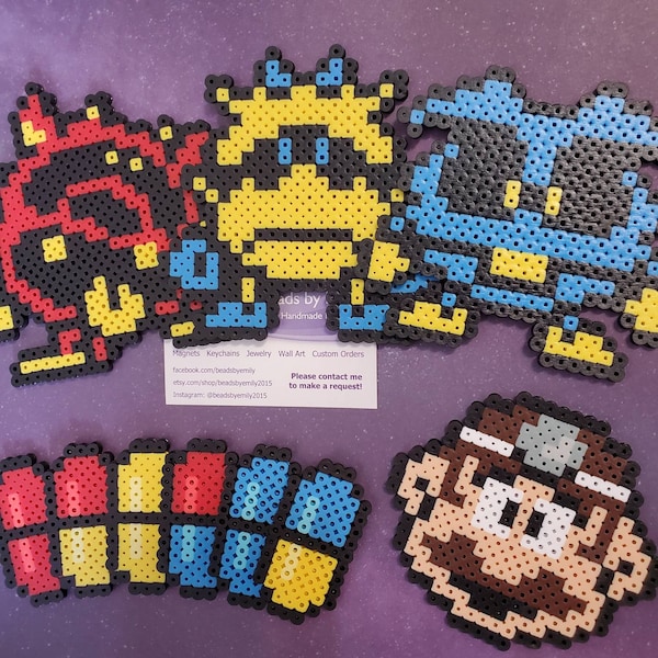 Dr Mario Magnets/Ornaments - Retro Video Game Nerdy Geeky Home Decor