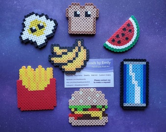 Handmade Fridge / Locker Magnets - Breakfast, Fruit, Fast Food - Cute Cheap Gift Ideas