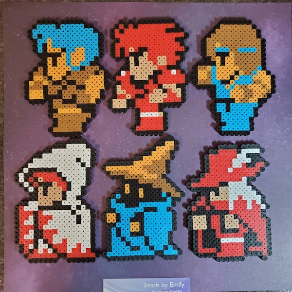 Final Fantasy Magnets / Ornaments - Nerdy Home Decor - Retro Gamer - Fighter, Thief, Monk, Red Mage, White Mage, Black Mage