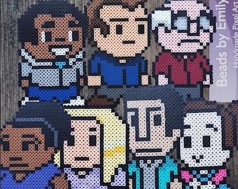Community Character Pixel Art Magnet – Handmade TV Show Ornament