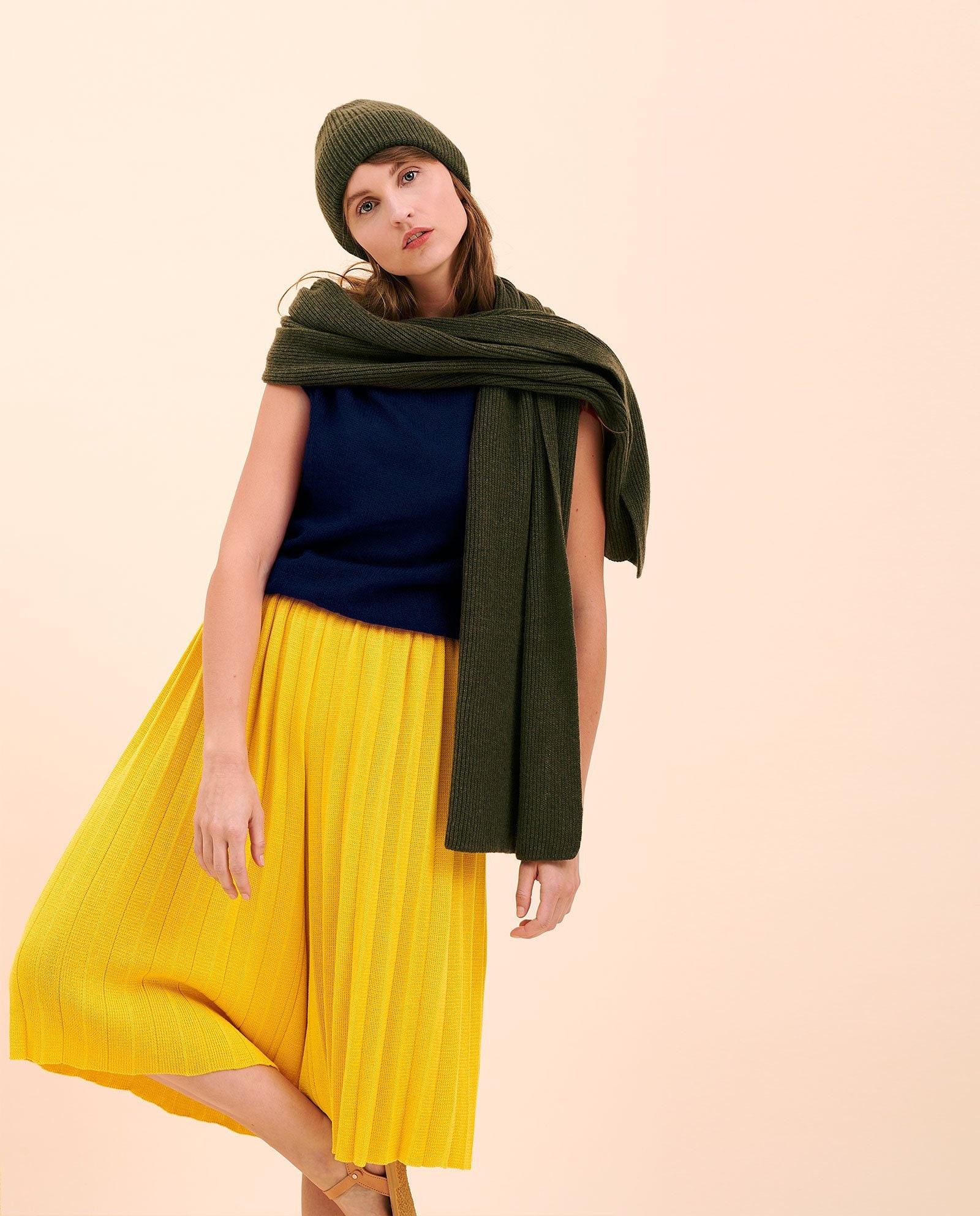 green cashmere scarf