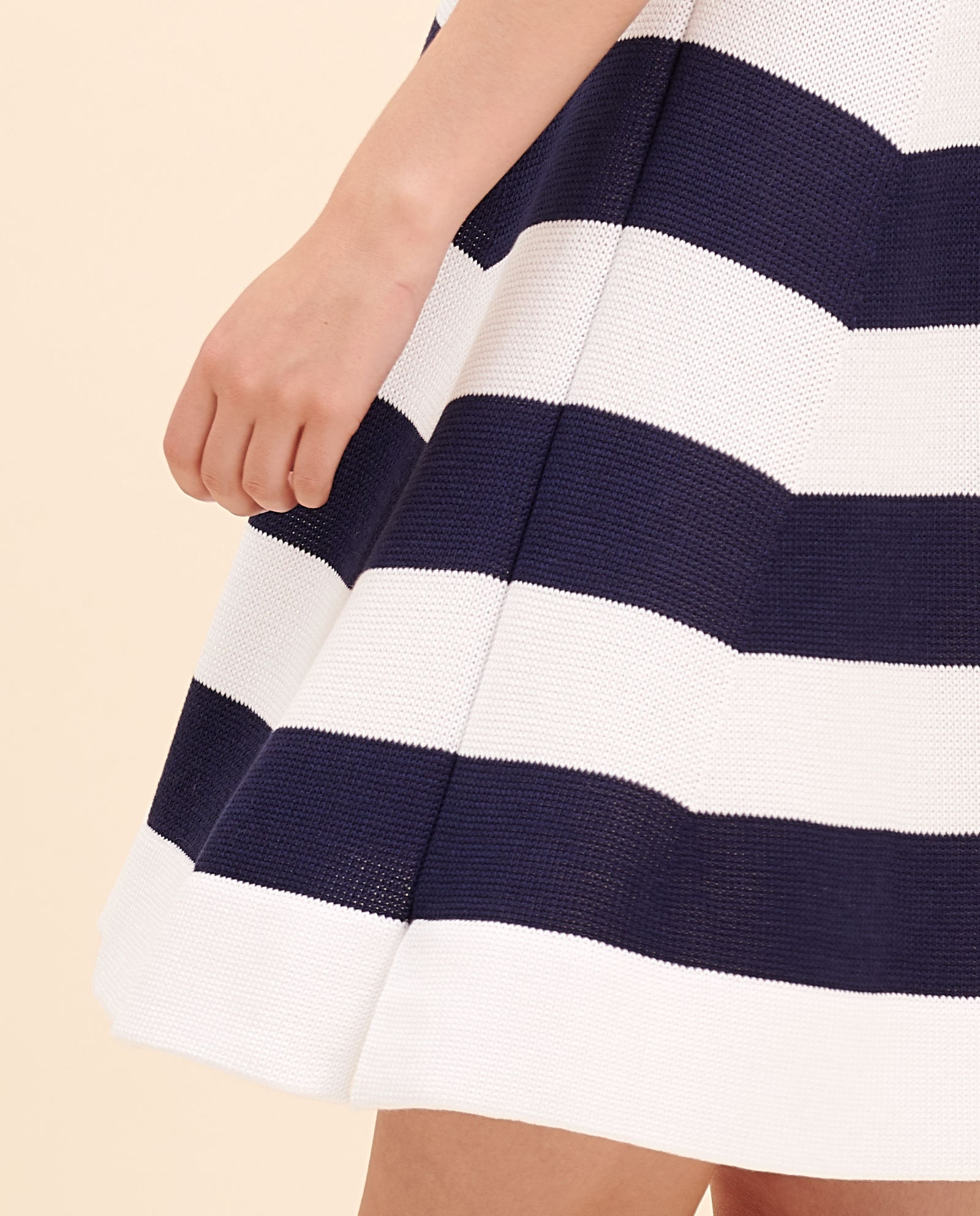 Knit Dress Aline Summer Knit Dress Summer Dress White Navy Etsy