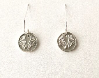 Angel Wing Earrings, sterling silver