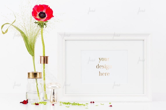 Styled Stock Photography White Styled Frame With Red