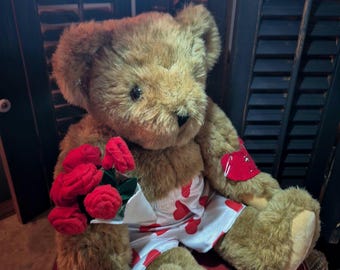 Sir Elliott Teddybär - Vintage-Stil Plüsch-Begleiter, Künstler gemacht, Geschenk zur emotionalen Unterstützung