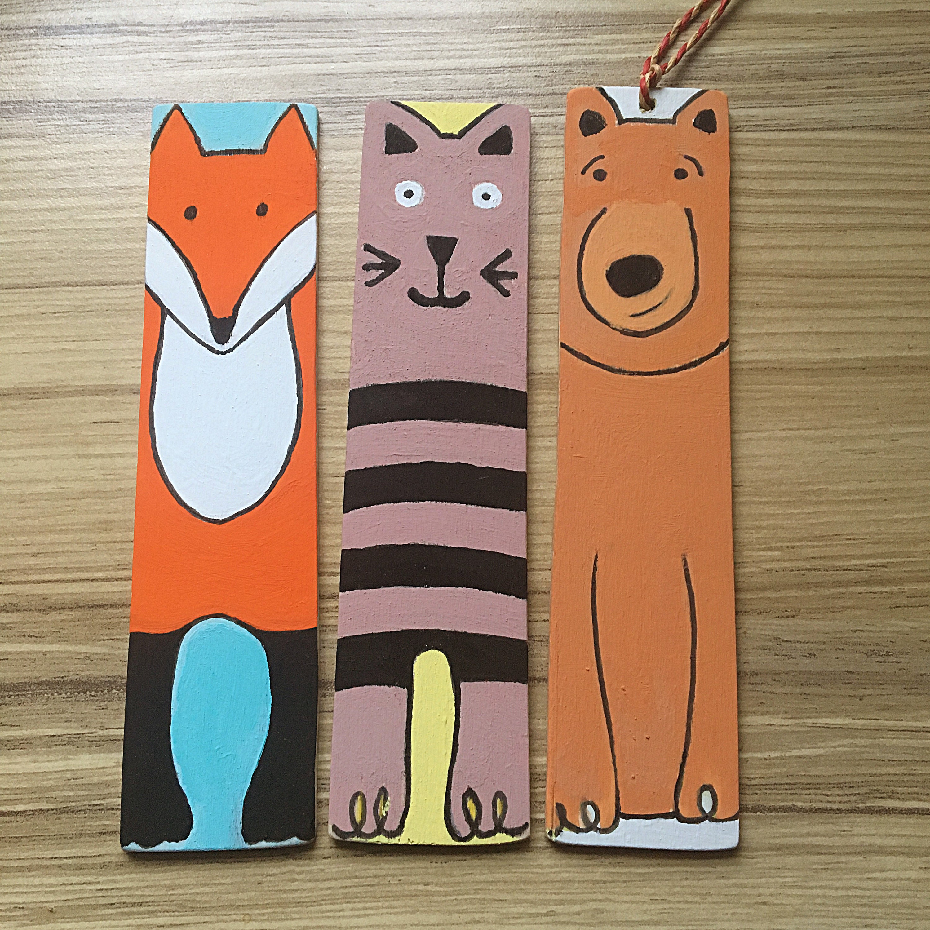 Personalized wooden bookmarks, Fun characters for Kids with