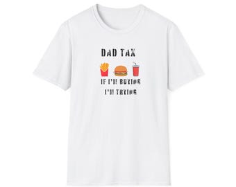 Camiseta divertida con estampado de hamburguesa, papas fritas y bebida "Impuesto al papá" / Camiseta con humor para padres