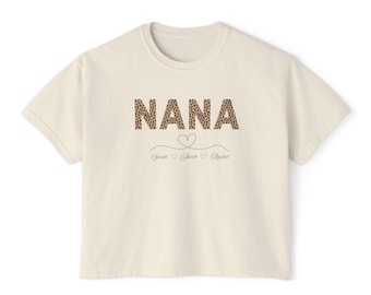 Camiseta NANA con estampado de leopardo / Camisa holgada de abuela