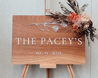 Rustic Timber Wedding Welcome Sign with Acrylic Lettering - Sustainably Sourced FSC Timber