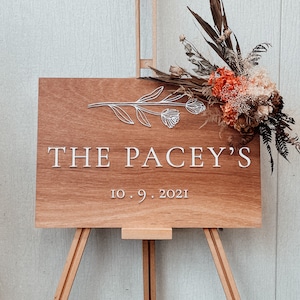 Rustic Timber Wedding Welcome Sign with Acrylic Lettering - Sustainably Sourced FSC Timber