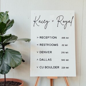 Directional Signage | Wedding Sign | Acrylic Sign | 36&quot; x 24&quot;