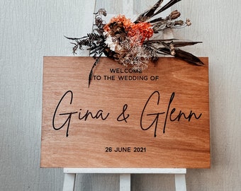 Wedding Welcome Sign | Wood | Rustic | Decor | Engagement