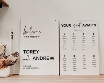 Acrylic Wedding Sign Package | Welcome Sign | Seating Chart
