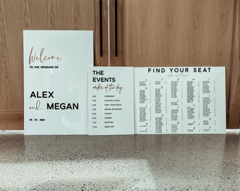 Acrylic Wedding Sign Package | Welcome Sign | Seating Chart | Order of Events