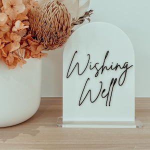 Acrylic Wishing Well Sign for Weddings and Engagements - Acrylic Guestbook Sign - Elegant Reception Decor - Personalized Wedding Décor