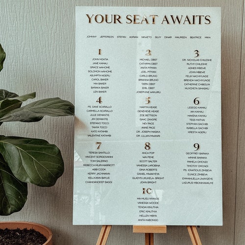 Acrylic Wedding Stand Seating Chart Stand - Etsy