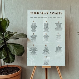 Acrylic Wedding Seating Chart | Event Sign | Acrylic Sign | 36&quot; x 24&quot;