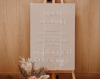 Wedding Welcome Sign | Seating Sign | Wedding Acrylic Sign | Unplugged Sign | 36” x 24”