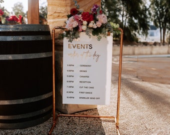 Personalized Acrylic Wedding Order of Events Sign - Custom Event Schedule Board - Modern Wedding Decor - Elegant Acrylic Wedding Signage