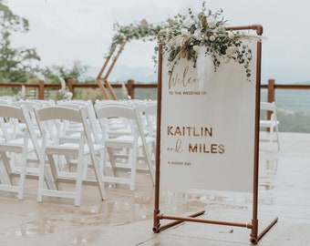 Acrylic Wedding Welcome Sign | Wedding Sign | Welcome To Our Wedding Sign | 36” x 24” Modern Elegant Engagement Sign