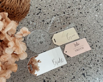 Acrylic Tag Favors - Wedding Place Card - Name Cards - Escort Cards - Luggage Tag