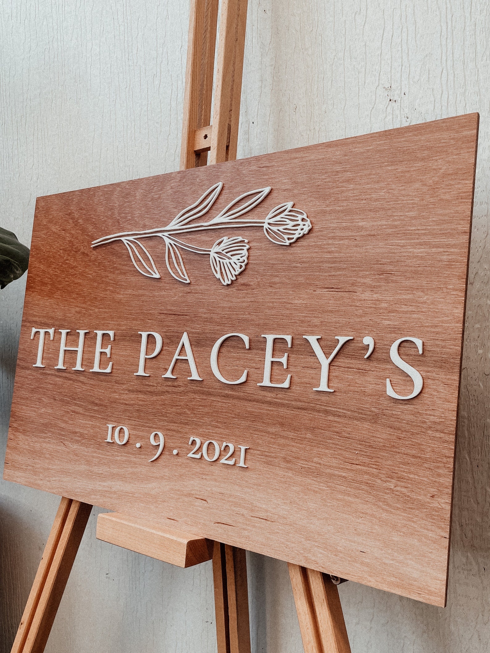 Rustic Timber Wedding Welcome Sign With Acrylic Lettering - Sustainably ...