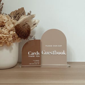 Modern dubbel bord van acryl voor gastenboek en kaarten en cadeauborden - aanpasbaar huwelijksdecor