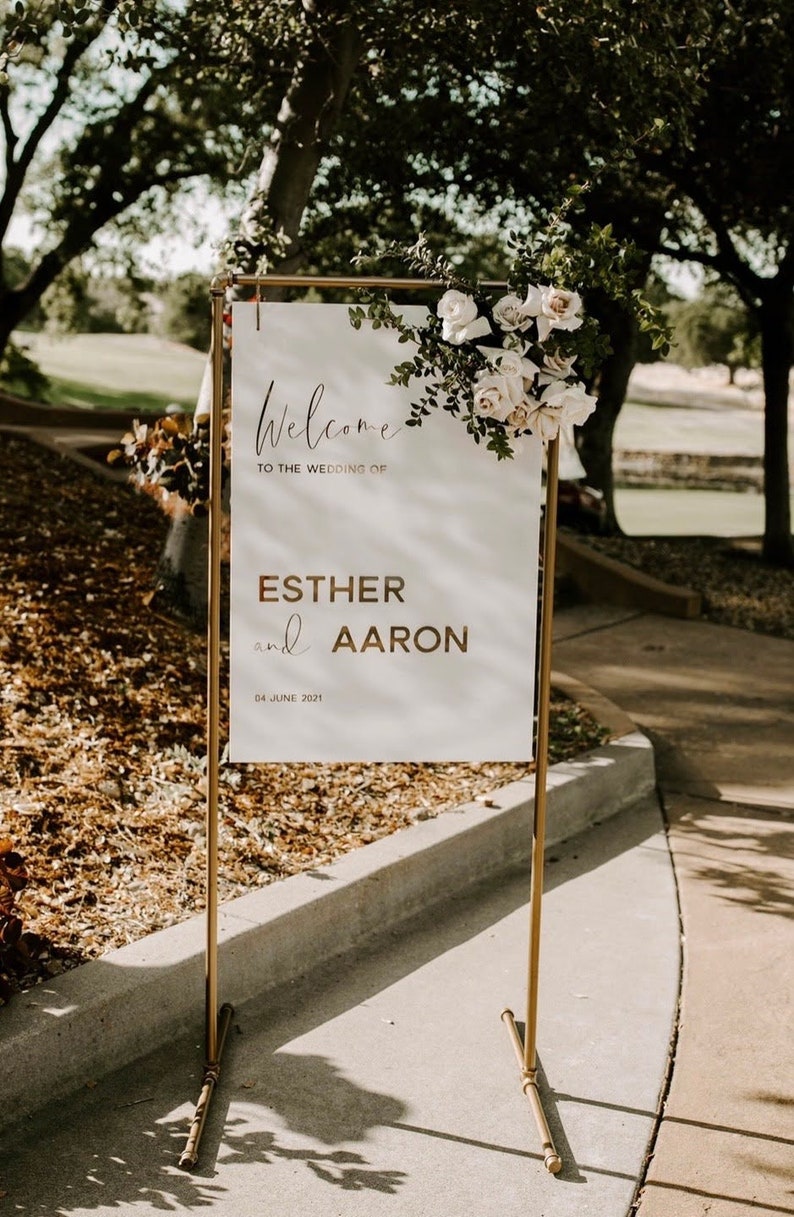 Acrylic Wedding Welcome Sign Wedding Sign Welcome To Our Wedding Sign 36 x 24 Modern Elegant Engagement Sign image 5