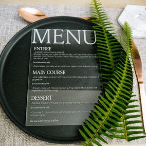 Acryl Bruiloft Menu - Barmenu - Menukaarten