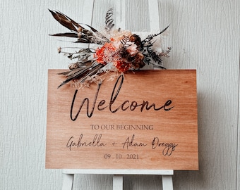 Rustic Wedding Welcome Sign - Laser Etched Timber - FSC Certified