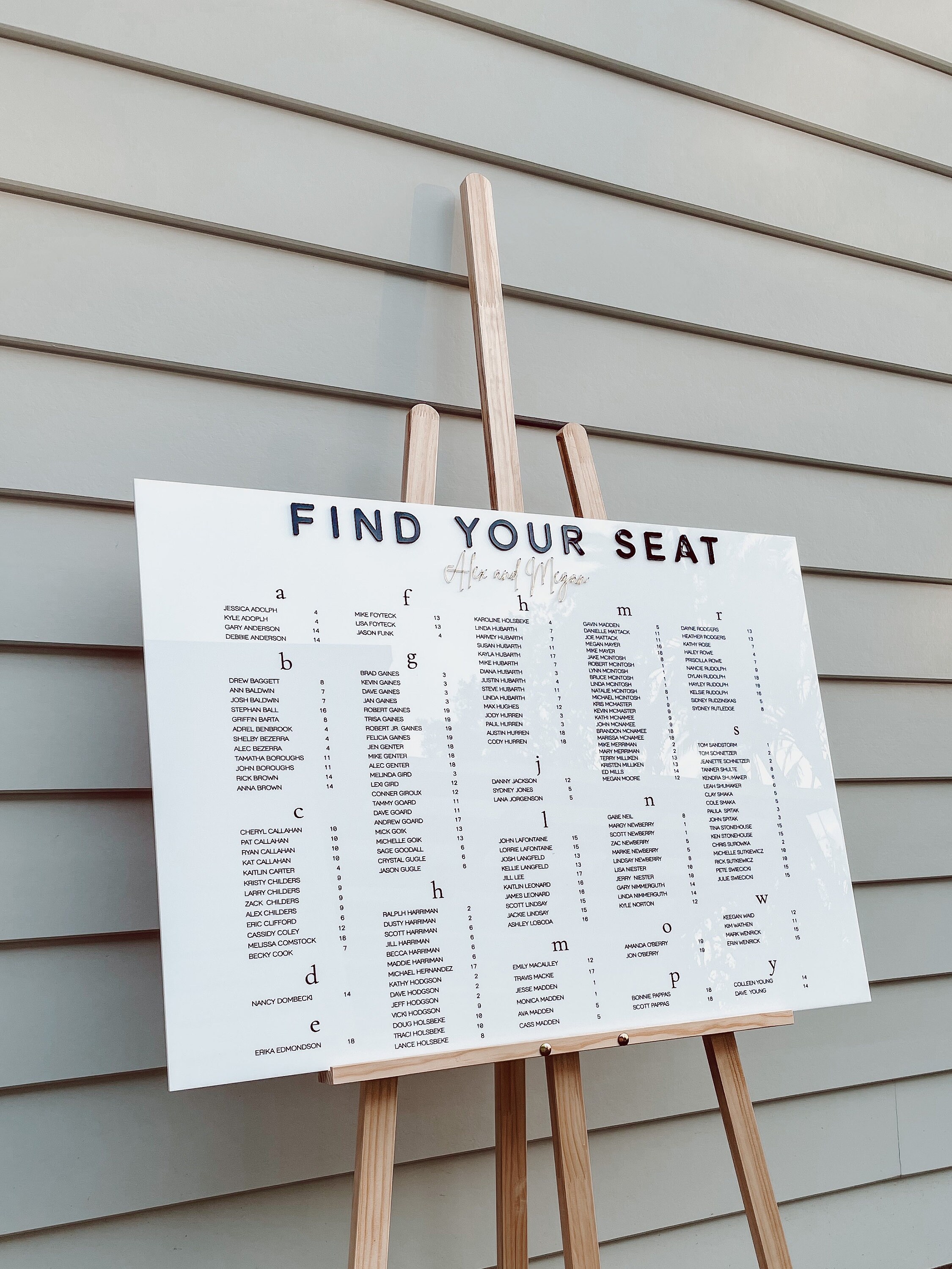 Acrylic Wedding Seating Chart | Event Sign | Acrylic Sign | 23