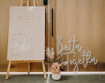 Wedding Welcome Sign | Neon Sign | Wedding Package | 36” x 24”