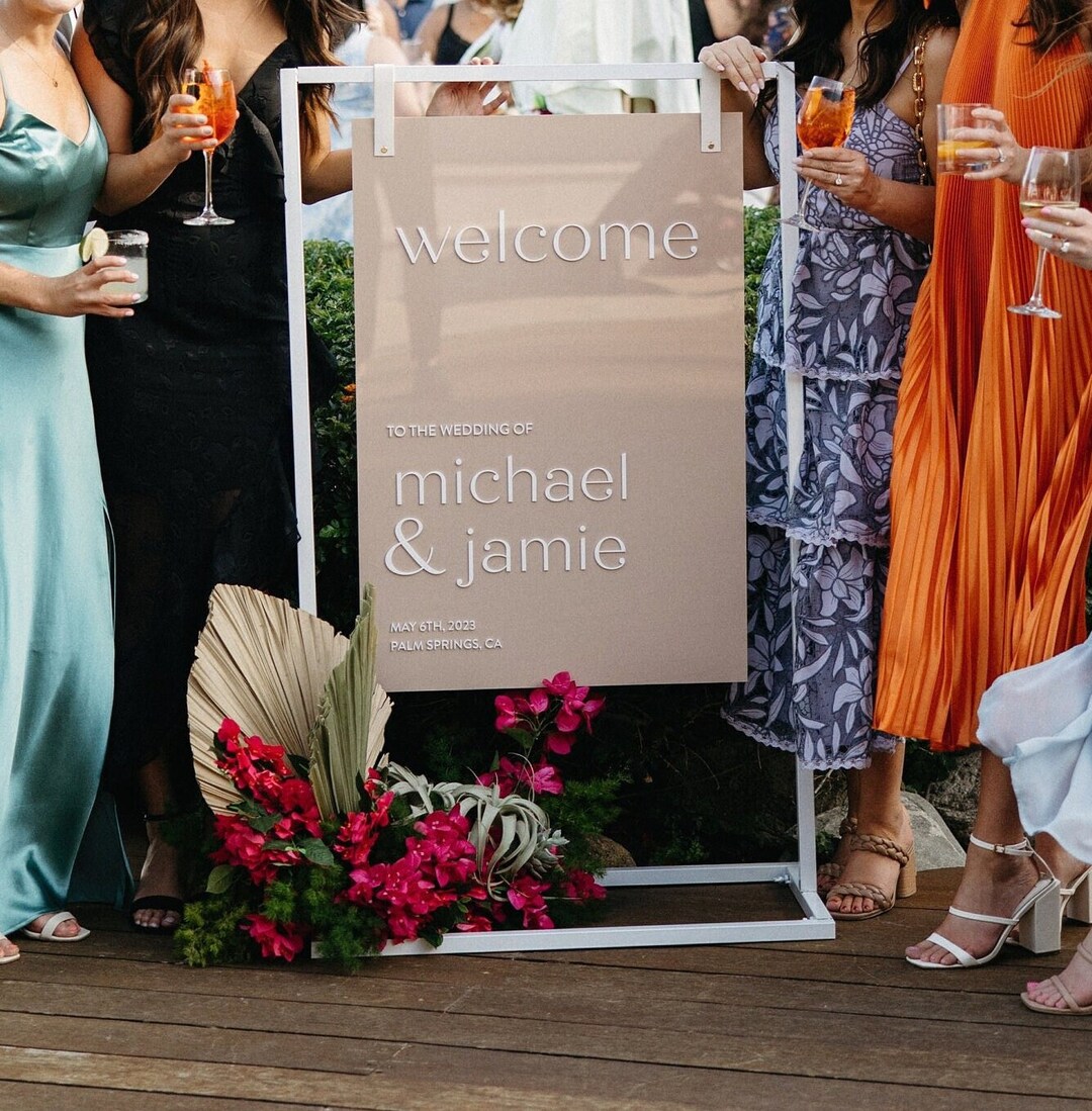 Modern Stylish Acrylic Wedding Sign - Acrylic Welcome Sign for Wedding ...