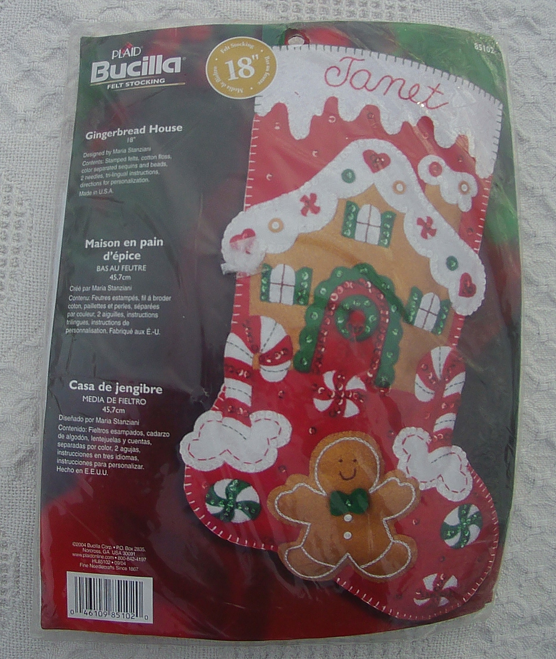 New Bucilla Gingerbread House Christmas Stocking Kit 85102 - Etsy