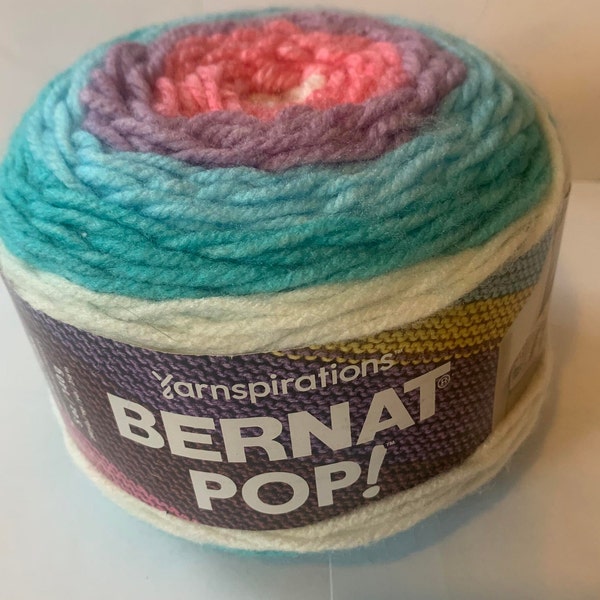 Yarnspirations BERNAT POP Yarn in Snow Queen Acrylic Yarn Cake Amigurumi Crochet Knitting Wall Decor  Colors DIY Project Medium Weight Yarn