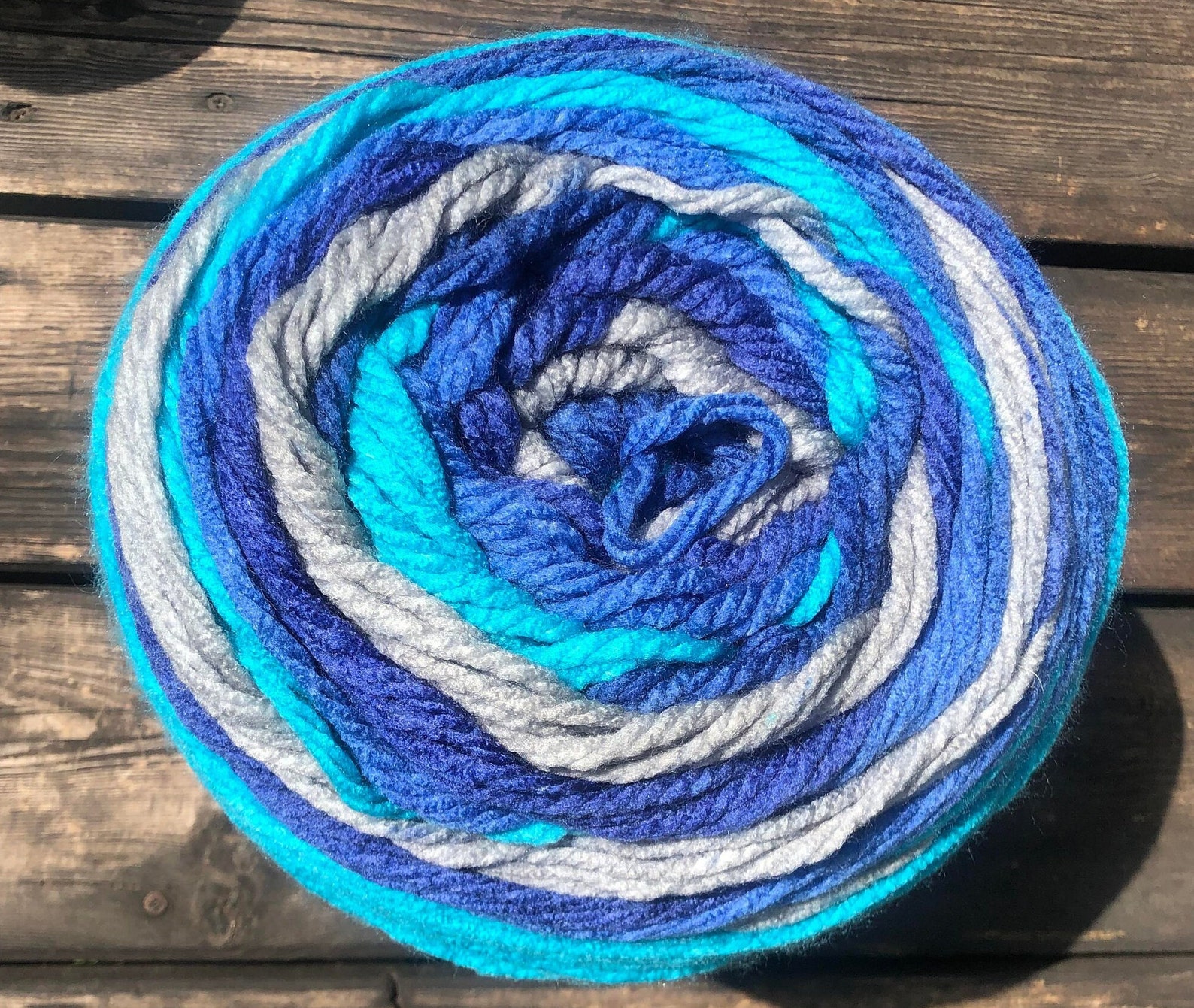 Reef Blue Blanket Yarn Caron Anniversary Cakes Super Bulky Etsy