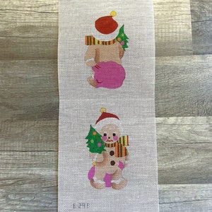 Vintage pintado a mano pan de jengibre stand-up dos caras frente espalda aguja lienzo pintado a mano diseño bordado