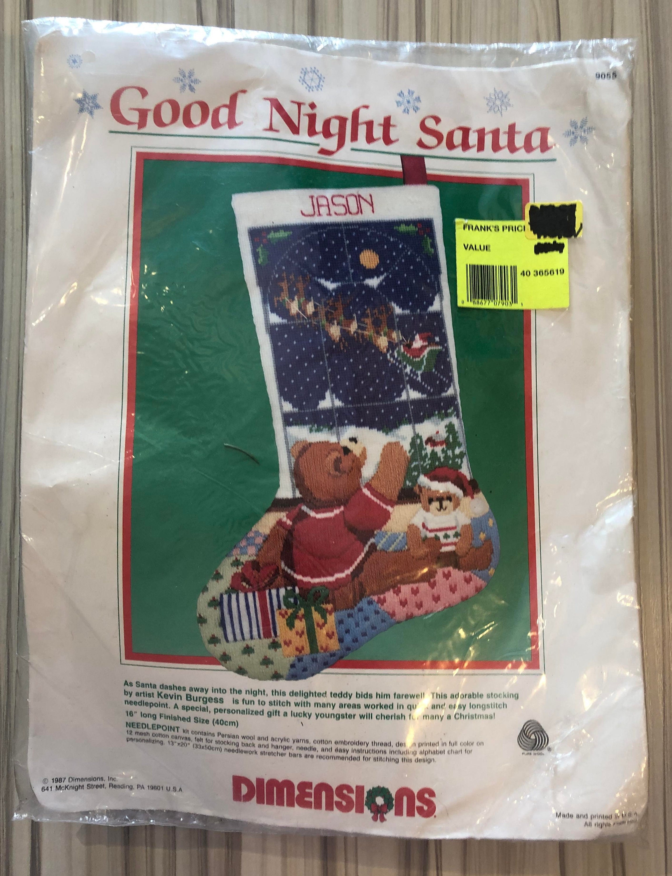 Dimensions Gold Cross Stitch Kit Holiday Glow Stocking, Sweet