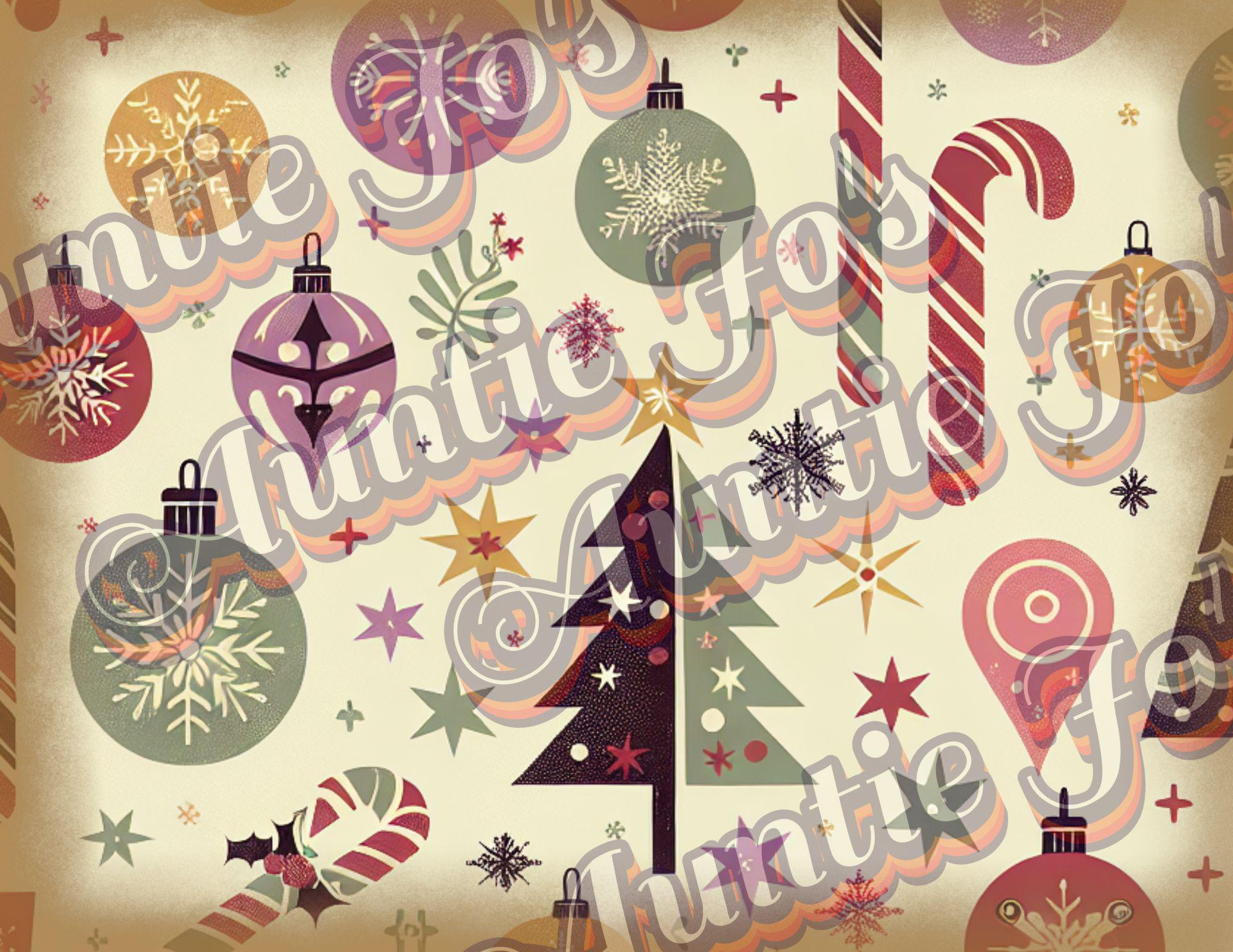 ヴィンテージクリスマスラッピングペーパー：ジャンクジャーナルキット