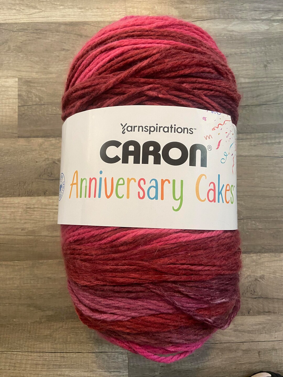 CARON Anniversary Cakes, Super Bulky 6 Weight SOUR CHERRY, Cake Yarn