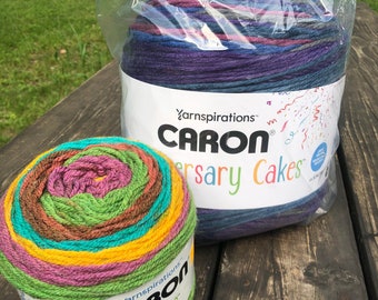 Caron Anniversary Cakes, NEBULAS Super Bulky #6 Weight NEBULAS, Cake Yarn, Crochet, Knitting, Wall Decor, Chunky Yarn