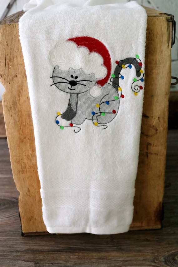 Personalised Cat Embroidered Towels Cat 83